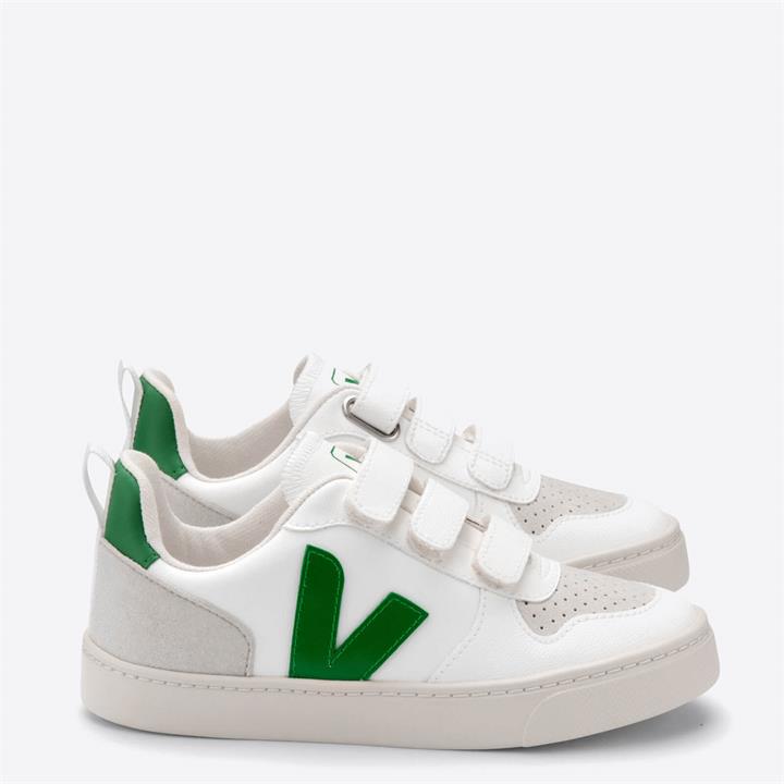 Veja Toddlers' V-10 Velcro Trainers - White/Emeraude - UK 7.5 Toddler