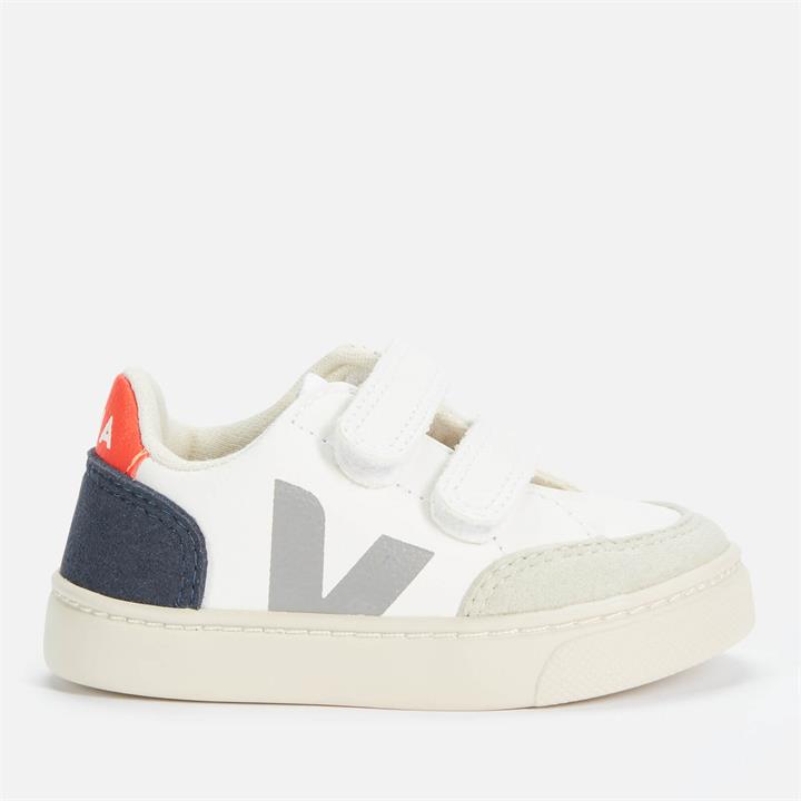 Veja Toddlers' V-12 Velcro Trainers - Extra White/Multico/Nautico - UK 7 Toddler
