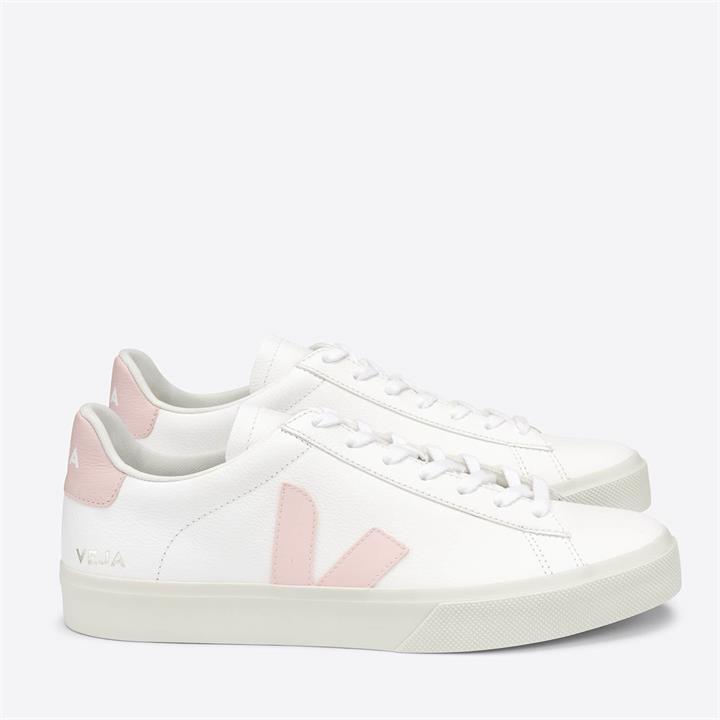 Veja Women's Campo Chrome Free Leather Trainers - Extra White/Petale - UK 4