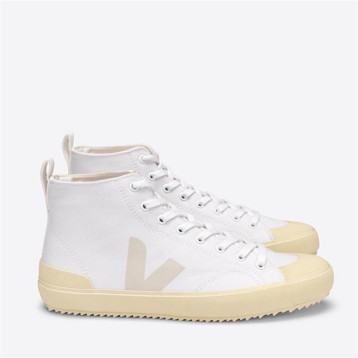Veja Women's Nova Canvas Hi-Top Trainers - White/Butter Sole - UK 2