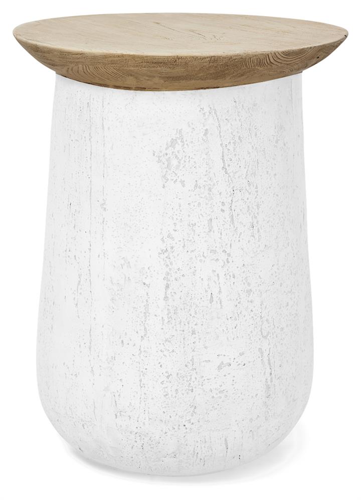 Venice Indoor/Outdoor Faux Wood Side Table - White and Natural