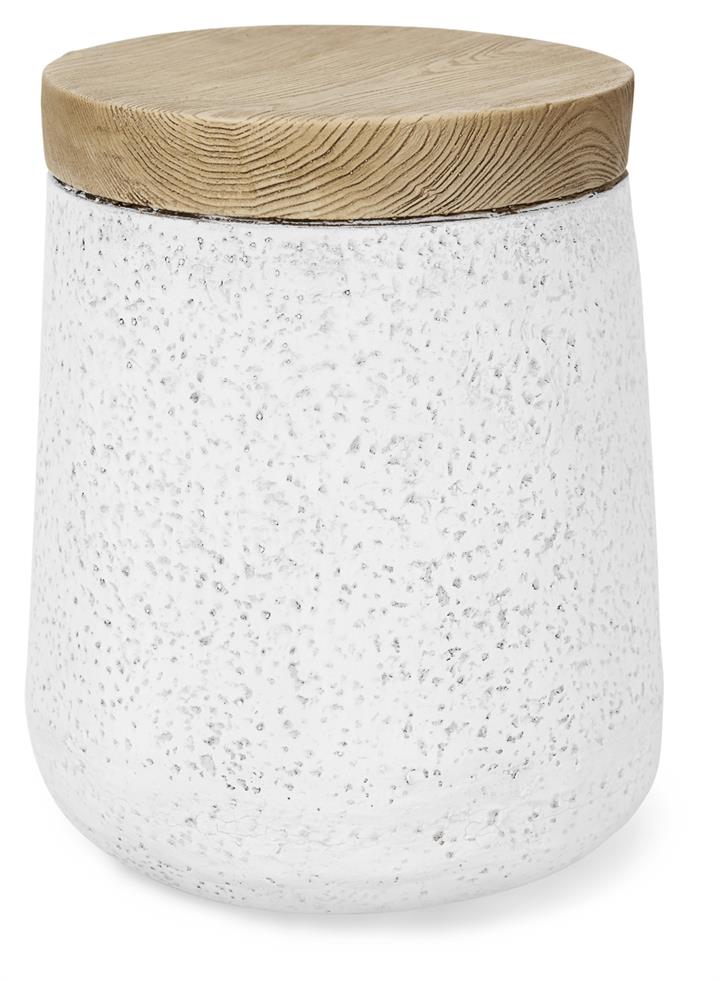Venice Indoor/Outdoor Faux Wood Stool - White and Natural