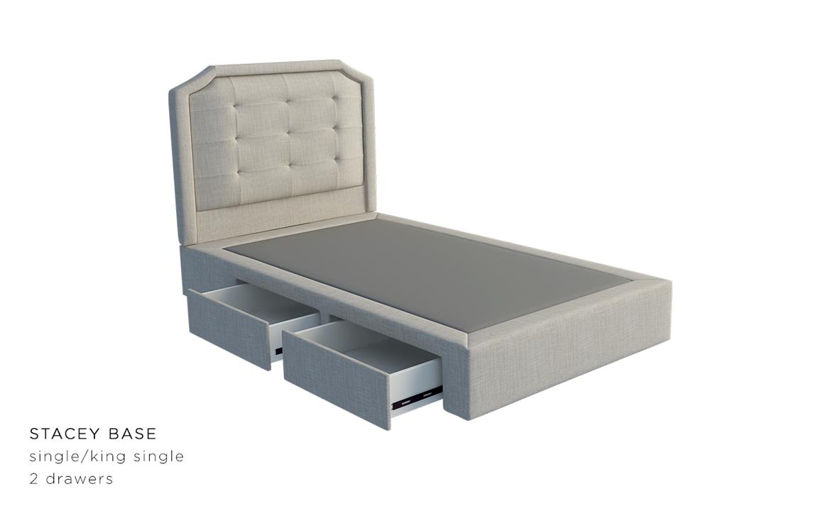 Verona custom upholstered bed frame with choice of storage base