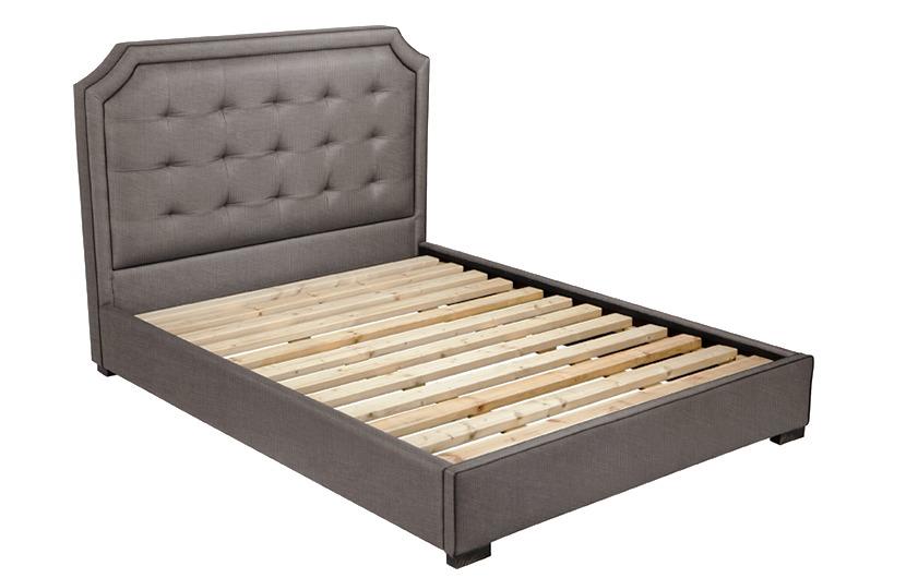 Verona custom upholstered bed with choice of standard base