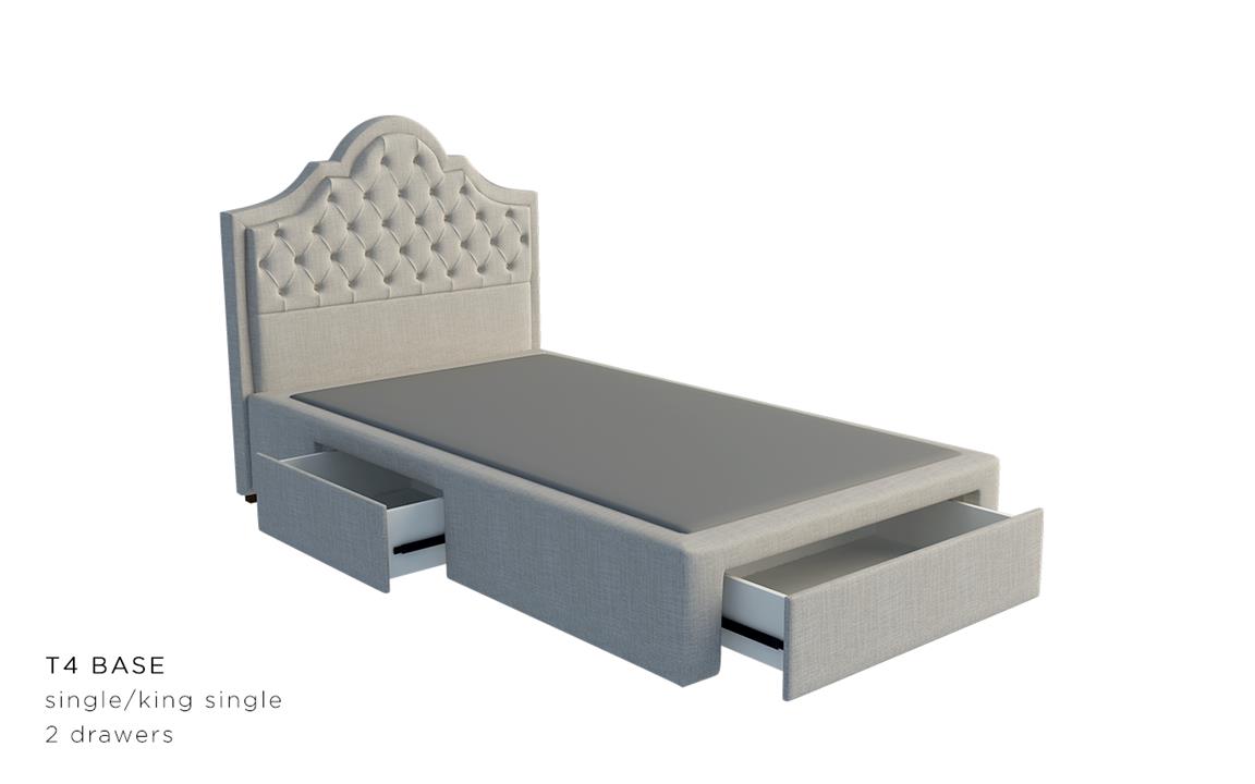Victoria custom bed with choice of storage base
