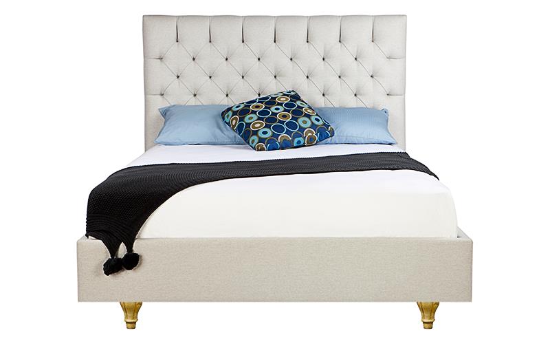 Vienna custom upholstered  bed frame with choice of standard base