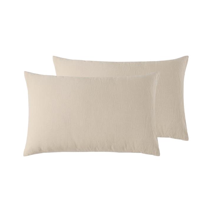 Vintage Design Birch French 100% Linen Standard Pillowcase Set