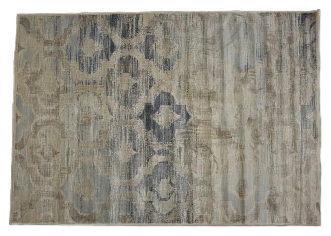 Vintage Faded Detail Viscose Rug - Blue/Brown - 200x290