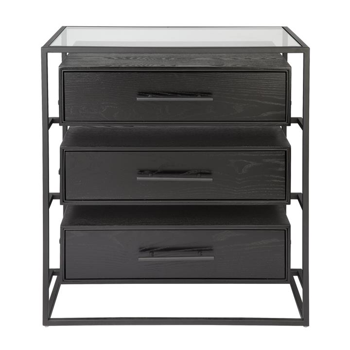 Vogue Bedside Table - Large Black