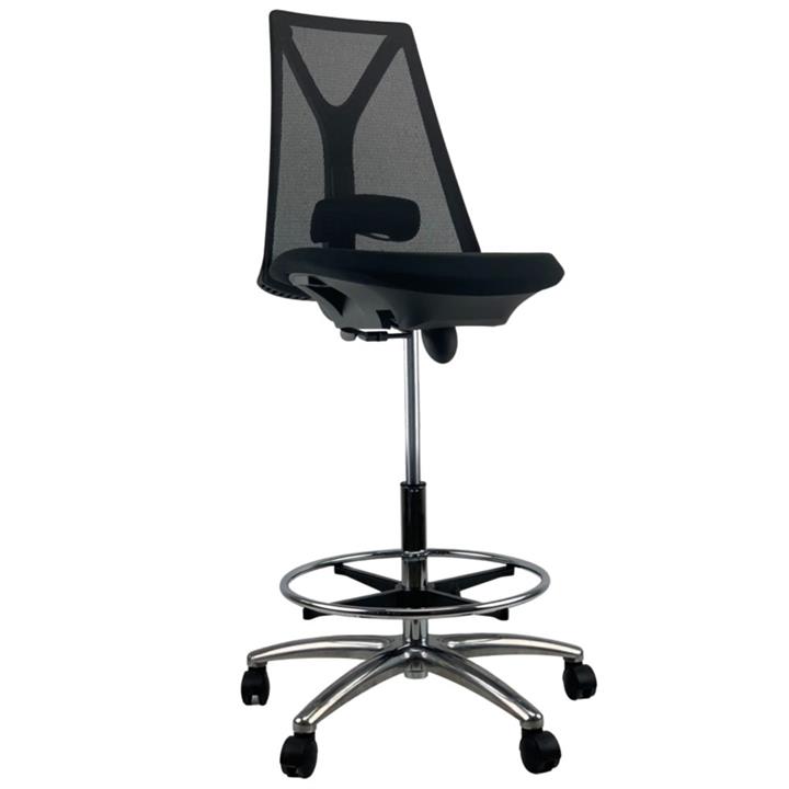 VOGUE BLACK Mesh Chrome Base Drafting Office Chair