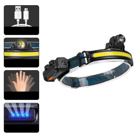 W678 Smart Sensor Headlight XPG+COB 6 Modes Type-C Charging 2000mAh Battery Flashlight Head Torch - Zoom