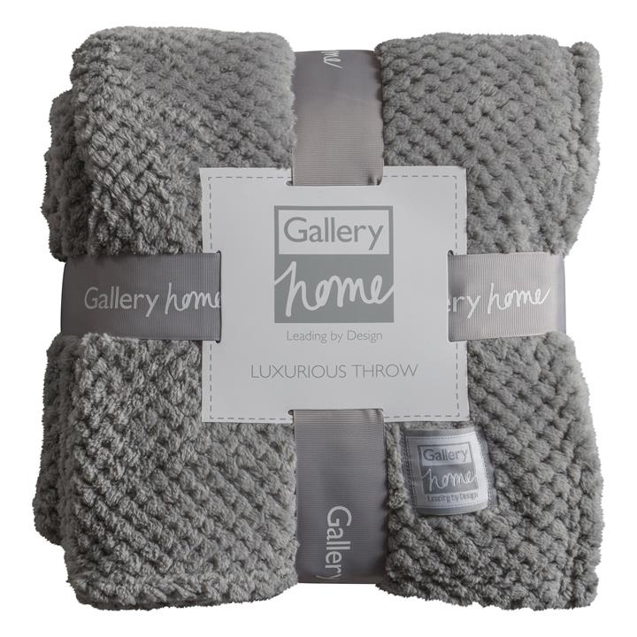 Waffle Fleece Throw Grey