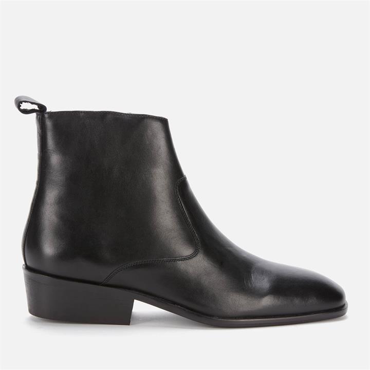 Walk London Men's Alex Leather Cuban Heeled Boots - Black - UK 7