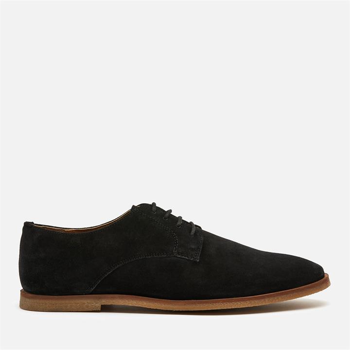 Walk London Men's Danny Suede Derby Shoes - Black - UK 11