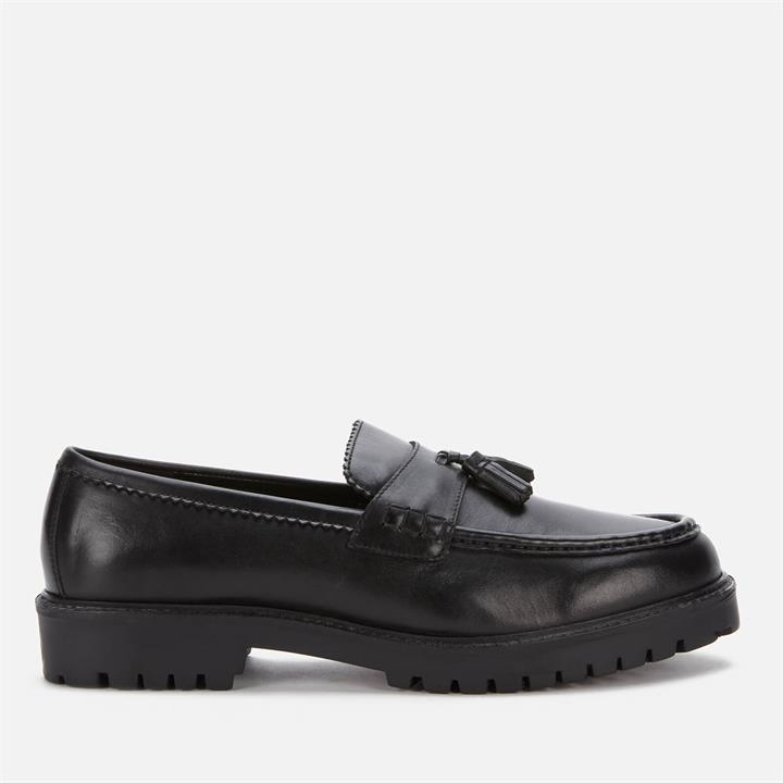 Walk London Men's Sean Leather Tassel Loafers - Black - UK 9