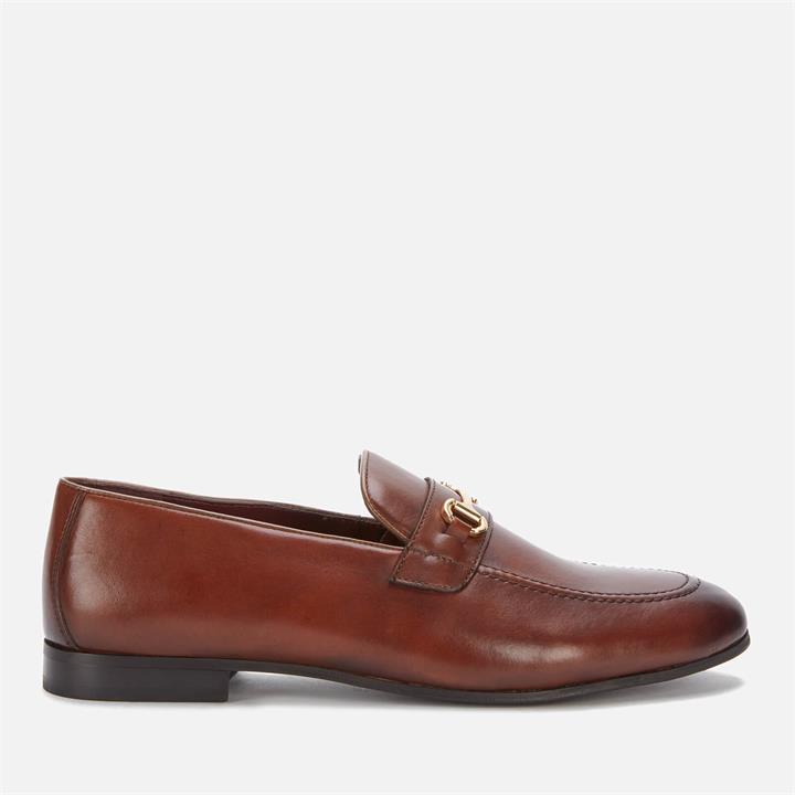 Walk London Men's Terry Trim Leather Loafers - Brown - UK 10