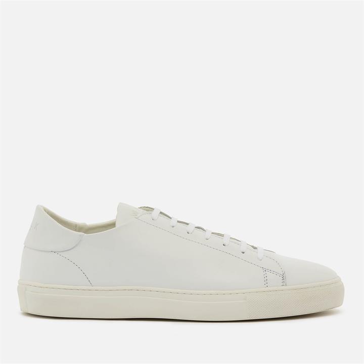 Walk London Men's Wimbledon Leather Cupsole Trainers - White - UK 7