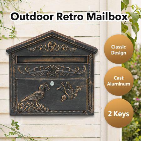 Wall Mounted Letter Box Lockable Post Mail Box aluminium Parcel Letterbox Mailbox