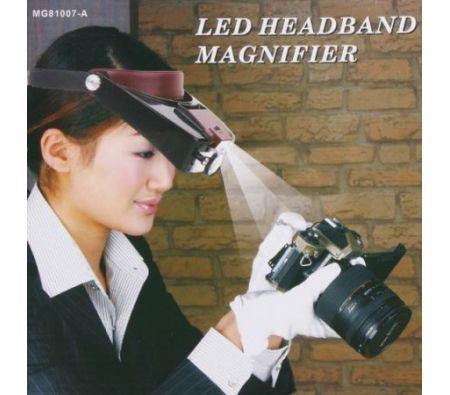 Watch Repair Head Headband Glasses Magnifier Loupe 10X With LED Light
