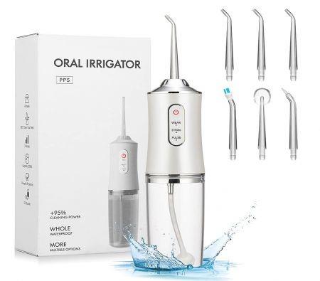 Water Flosser Portable Cordless Dental Irrigator 3 Modes 4 Jet Tips with 220ML Removable Water Tank Electric Oral Irrigator