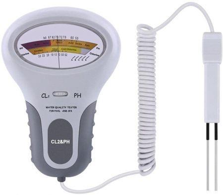 Water Quality Tester Portable Digital 2 in 1 Water Quality PH Chlorine Level CL2 Tester Meter for Swimming Pool Spa Drinking Water Quality Analysis Monitor (PH CL2 Tester)