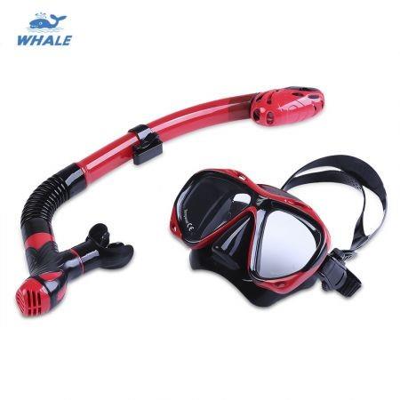 WHALE Professional Diving Water Sports Training Silicone Mask Snorkel Glasses Set
