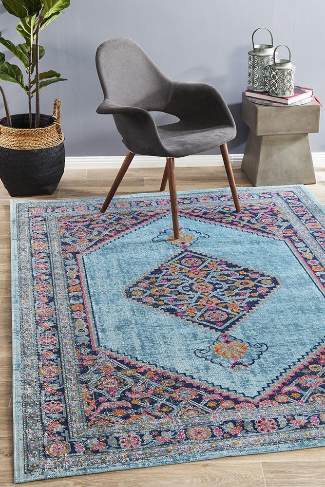 Whisper Diamond Blue Rug 290X200cm