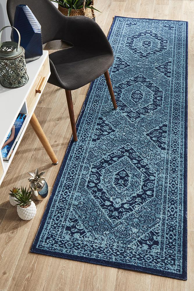 Whisper Vision Blue Runner Rug 300X80cm