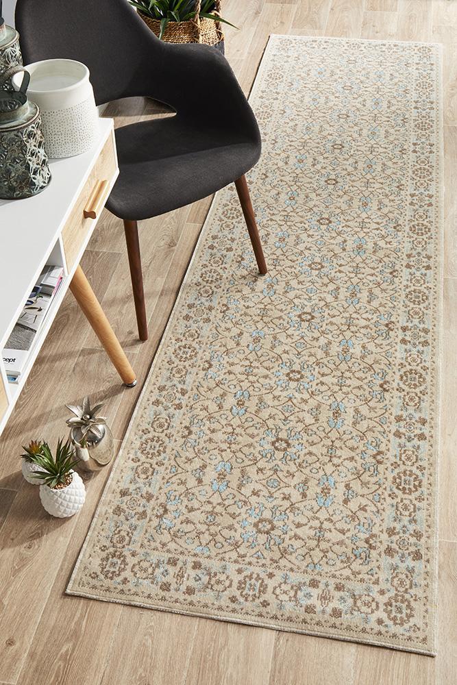 Whisper Washed Bone Runner Rug 400X80cm