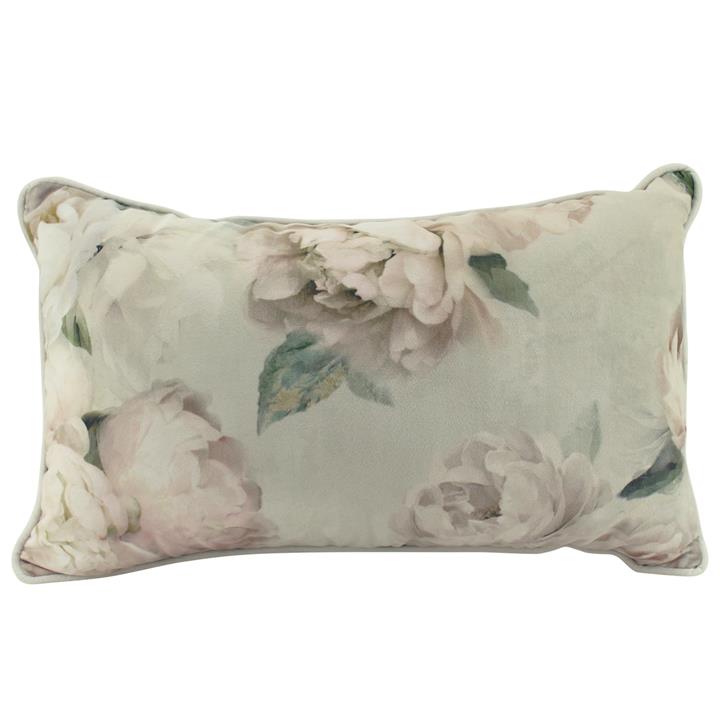 White Peony Velvet Cushion 30x50cm