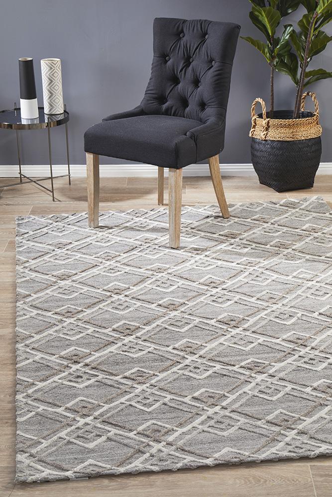 Winter Silver Stream Modern Rug 280X190cm
