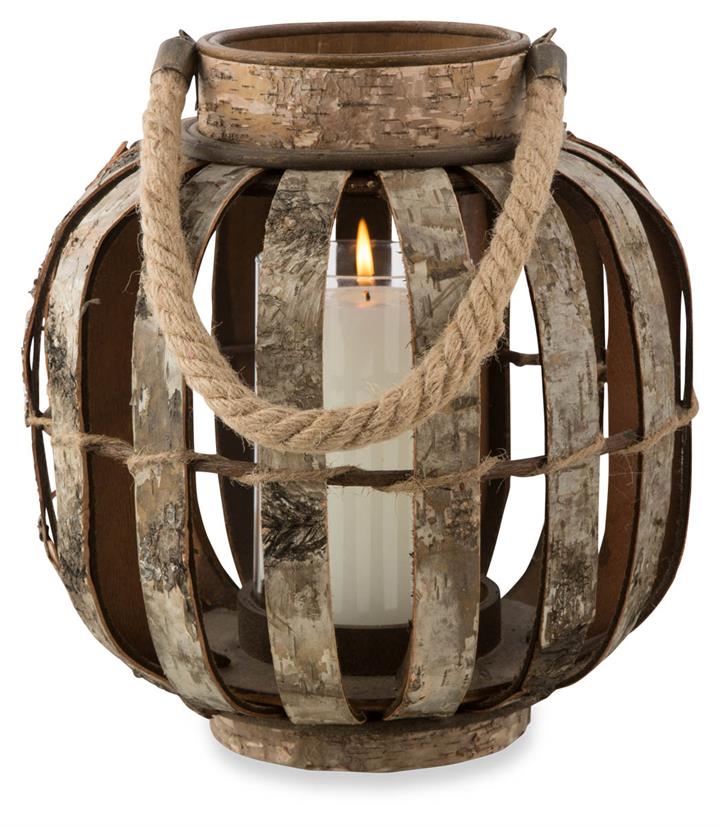 Wooden Birch Bark Candle Holder Medium