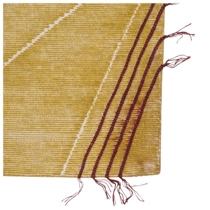 Wool Yellow with Red Lines Rug 170X240Cm