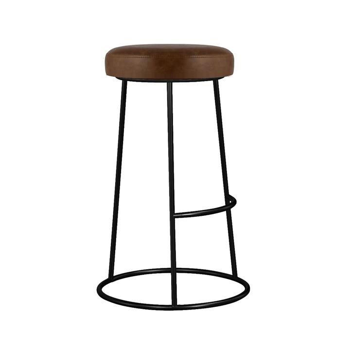 Wyatt Stool in Brown Faux Leather - Set of 2