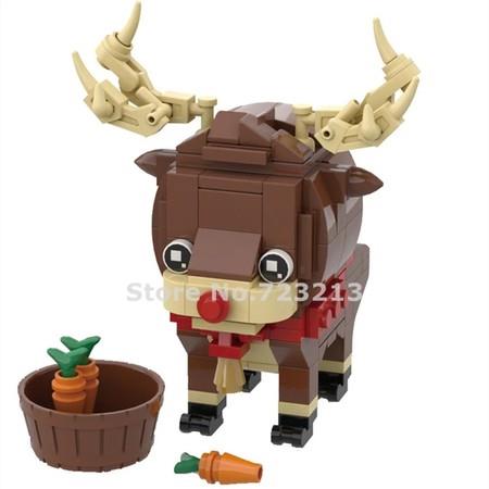 Xmas Christmas Santa Claus Elk Snowman Tree Model Building Blocks Set Gift Toys for Children