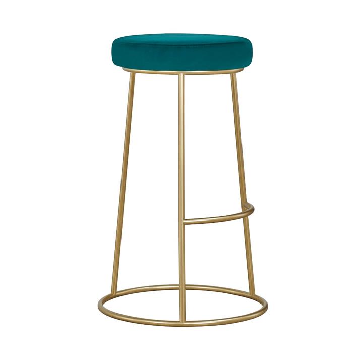 Xyla Barstool in Green Velvet - Set of 2