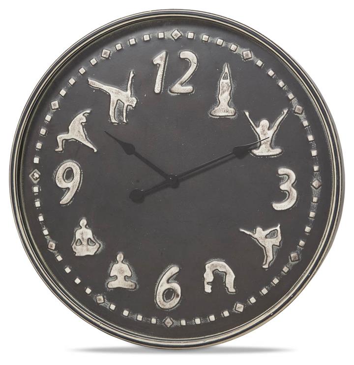 Yoga Central Metal Wall Clock