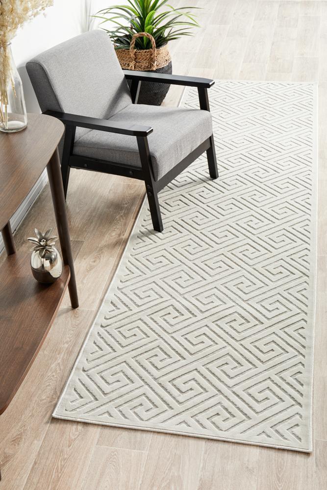 York Alice Natural White Runner Rug 300X80CM