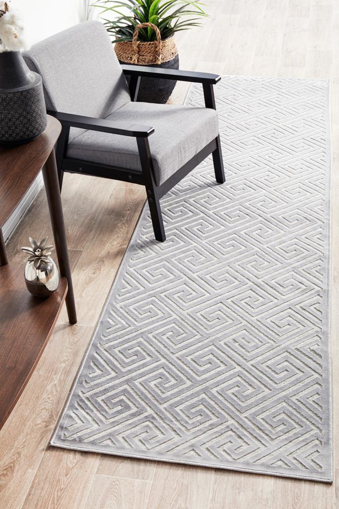 York Alice Silver Runner Rug 300X80CM