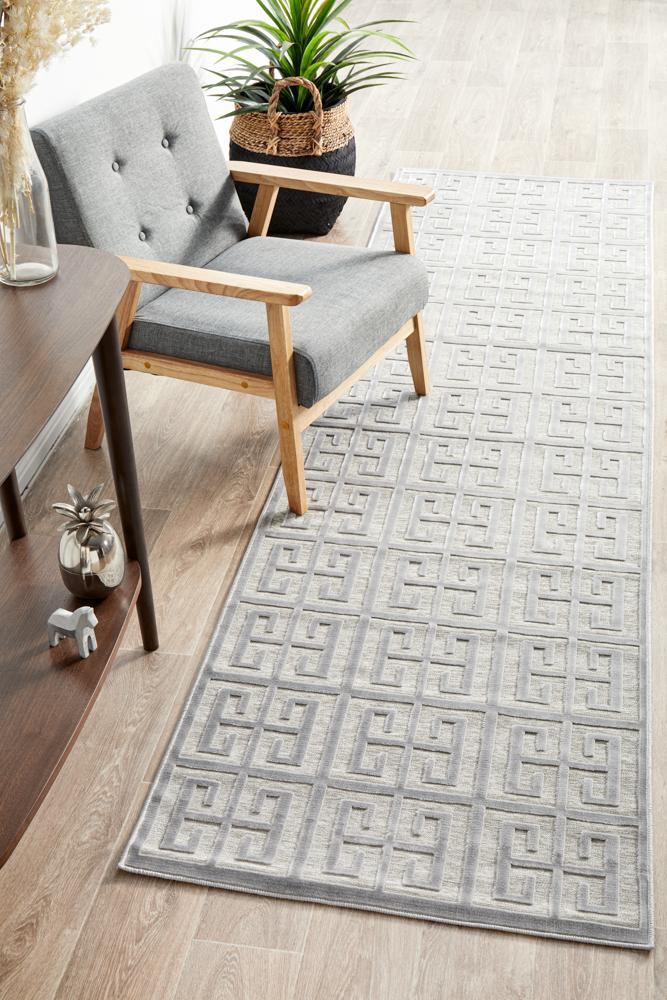 York Brenda Silver Runner Rug 300X80CM