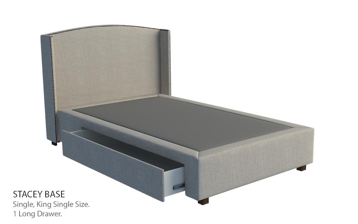 Yorkshire studded wing custom upholstered bed with choice of storage base