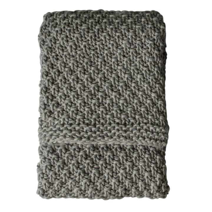 Yves Chunky Knitted Throw Grey