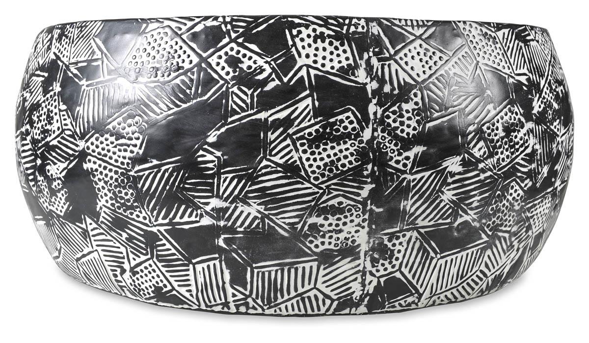 Zaza Large Iron Planter/Bucket - Black/White Wash