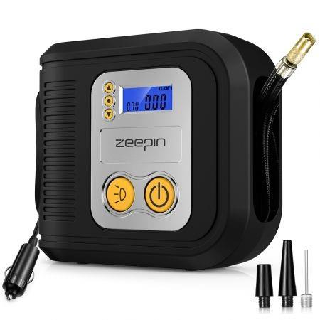 ZEEPIN JJ - 981 DC 12V Auto Air Compressor Pump 150 psi Inflator with Tyre Pressure Gauge / 3 Nozzles / LED Light