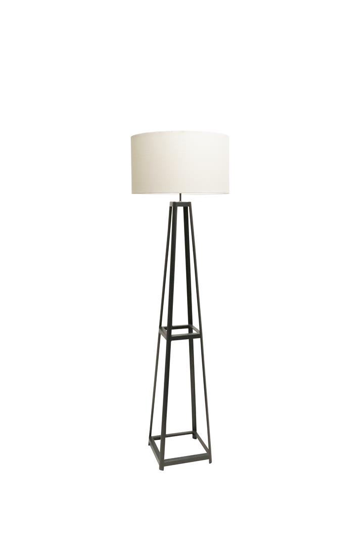 Zenith Metal Floor Lamp - White Linen Shade